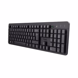 Trust Ody II, Taille réelle (100 %), Sans fil, RF sans fil, Clavier à membrane, AZERTY, Noir