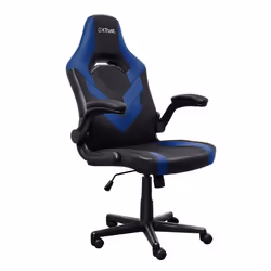 Trust GXT 703B RIYE, Siège de jeu universel, 140 kg, Noir/Bleu, Noir, Noir, Bleu, Tissu, Cuir, Polyuréthane