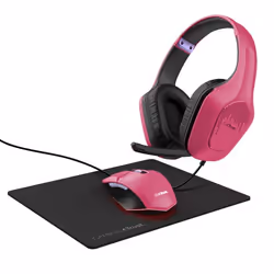 Trust GXT 790, Avec fil, Jouer, 244 g, Casque, Noir, Rose
