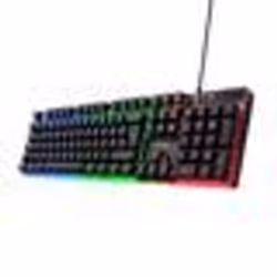 Trust Gaming GXT 835 Azor Clavier Gamer Filaire AZERTY Français Éclairage LED Arc-en-Ciel Mode Jeu 8 Touches Anti-ghosting -