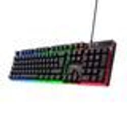 Trust Gaming GXT 835 Azor Clavier Gamer Filaire AZERTY Français Éclairage LED Arc-en-Ciel Mode Jeu 8 Touches Anti-ghosting -