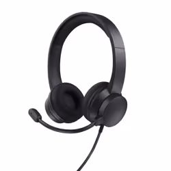 Trust HS-260, Avec fil, Bureau/Centre d'appels, Casque, Noir