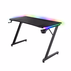 Trust GXT 710 Luminus Pro, Droit, Forme rectangulaire, Jouer, Noir, Noir, Multicolore