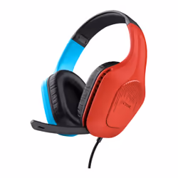 Trust GXT 416S Zirox, Avec fil, Jouer, 20 - 20000 Hz, 237 g, Écouteurs, Noir, Cyan, Rouge