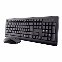 Trust Primo, Sans fil, RF sans fil, Clavier à membrane, QWERTY, Noir, Souris incluse