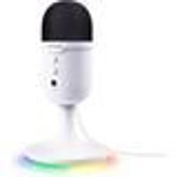 Trust GXT 236W Yami Micro Gamer à Condensateur Microphone USB RGB pour Streaming Twitch Youtube Podcast Jeux PS5 PS4 Blanc