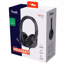Trust Ayda Max Casque Avec fil Arceau Bureau/Centre d'appels Noir - Vue supplémentaire 7