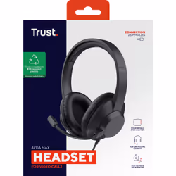 Trust Ayda Max Casque Avec fil Arceau Bureau/Centre d'appels Noir - Vue supplémentaire 8