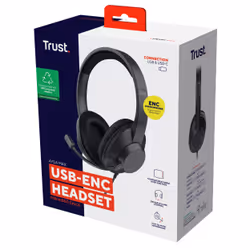 Trust Ayda Max Casque Avec fil Arceau USB Type-C / USB Type-A Noir - Vue supplémentaire 7