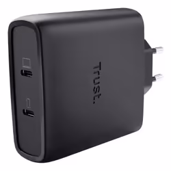 Trust Maxo Chargeur GaN USB-C 100W à 2 ports, Intérieure, Secteur, 20 V, 2 m, Noir