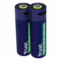 Trust 25584, Batterie rechargeable, AA, 2 pièce(s), 1700 mAh, 2 h, Court-circuit