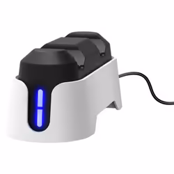 Trust GXT 228 Dual, PlayStation 5, Socle de chargement, Noir, Blanc, ABS, USB, Avec fil