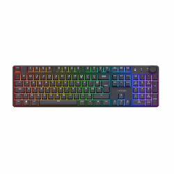 Trust GXT 868 Torix, Avec fil &sans fil, FR sans fil +USB, Clavier mécanique, AZERTY, LED RGB, Noir