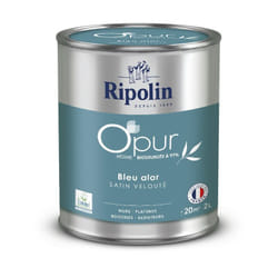 Ripolin - Peinture Couleur à base de résine biosourcée à 97% - Satin - 2L - Bleu Alor