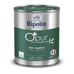Ripolin - Peinture o'pur murs, boiseries & radiateurs 472187 - Vert zapfino - Satin veloute - 2 l