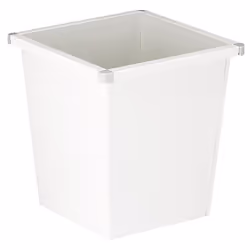 Corbeille à papier en acier, de forme conique, capacité 27 l, l x h x p 343 x 343 x 361 mm, blanc. Produit livré = monté. Mat ...