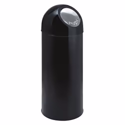 Poubelle à poussoir, acier, capacité 55 l, noir. Produit livré = monté. Capacité = 55 l. Matériau de la poubelle = tôle d'aci ...