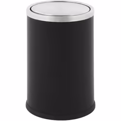 Collecteur de déchets à couvercle basculant, capacité 10 l, h x Ø 300 x 200 mm, noir. Produit livré = monté. Capacité = 10 l. ...
