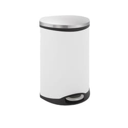EKO - Europe Shell Step Bin 22+22L 44 L Rond Acier inoxydable Acier inoxydable, Blanc