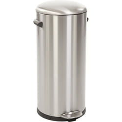 EKO - Collecteur de déchets à pédale, en inox, avec poignées,