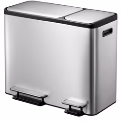 EKO - Poubelle à pédale EcoCasa 30+15 l Argenté mat