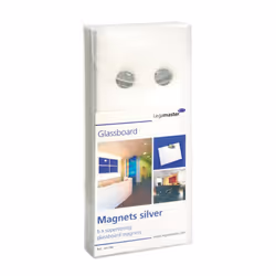 Legamaster petite aimant tableau en verre argent 6pcs