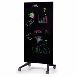 Legamaster tableau en verre mobile 90x175cm noir