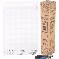 Legamaster SKETCH ECO bloc-papier quadrillé 5x 20 feuilles, 0,12 mm, 650 mm, 980 mm, 998 g, 140 mm, 710 mm