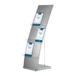 Europel 350502 support de panneau et stand d'information A4 Acrylique, Aluminium, Panneaux MDF Argent, Transparent