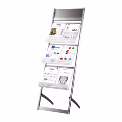 Europel 350504, Stand d'information, A3, Acrylique, Aluminium, Argent, Transparent, verticale, 480 mm