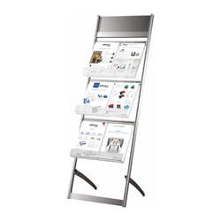 Europel 350504 support de panneau et stand d'information A3 Acrylique, Aluminium Argent, Transparent