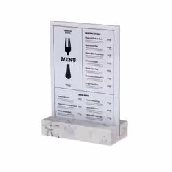 Europel 351021 support de panneau et stand d'information A5 Acrylique, Polystone Transparent, Blanc