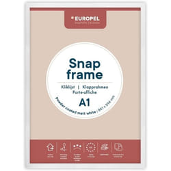 Cadre Porte affiche clic-clac Europel léger A1finition blanche mate et poudréeProfil 25x11 mmAluminium anodisé et protecteur a