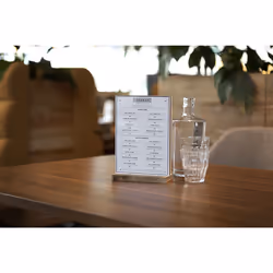 Europel 356312 support de panneau et stand d'information A5 Acrylique, Bois Transparent, Bois