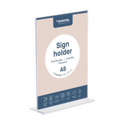 Europel 350054 support de panneau et stand d'information A5 Acrylique Transparent