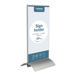 Europel 350060 support de panneau et stand d'information A4 Acrylique, Aluminium Transparent