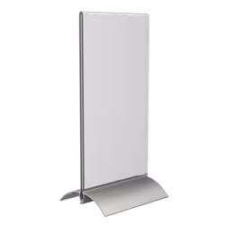 Europel 350060 support de panneau et stand d'information A4 Acrylique, Aluminium Transparent