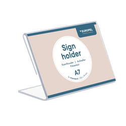Europel 350126 support de panneau et stand d'information A7 Acrylique Transparent