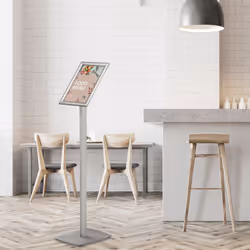 Europel 355033 support de panneau et stand d'information A4 Aluminium, Acier Argent