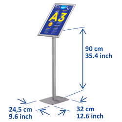 Europel 355034 support de panneau et stand d'information A3 Aluminium, Acier Argent - Vue supplémentaire 4