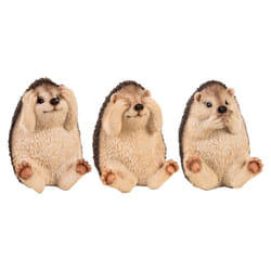 Esschert Design - Lot de 3 hérissons de la sagesse - Polyrésine - l 8,9 x p 9,7 x h 12,4 - Livraison gratuite