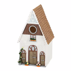 Esschert Design Nichoir ferme, A accrocher/à poser, Marron, Blanc, Contre-plaqué, Polyrésine, 135 mm, 130 mm, 244 mm