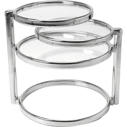 Table basse plateaux pivotants en verre 3 plateaux