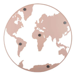 Tableau mémo avec aimants fer Present Time World Map