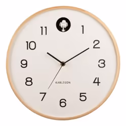 Karlsson Natural Cuckoo, Mur, Horloge analogique, Rond, Blanc, Laine, Batterie