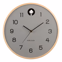 Karlsson Natural Cuckoo, Mur, Horloge analogique, Rond, Gris, Laine, Batterie