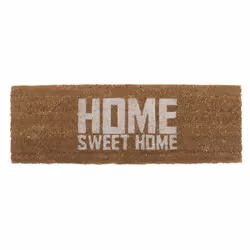 present time PT2786WH, Paillasson décoratif, Rectangulaire, Marron, Blanc, Monochromatique, Coco, Coco