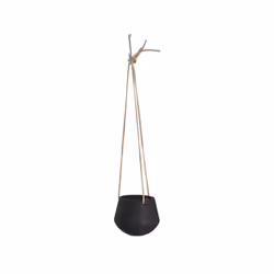 present time PT2845BK, Kit de plantation en pot, Support, Vitrocéramique, Noir, Rond, Intérieure