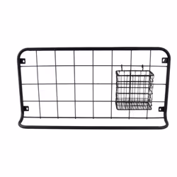 Etagère de cuisine Open Grid avec crochets et panier de rangement
