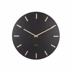 Karlsson Wall Clock Charm Black, Mur, Rond, Noir, Acier, AA, 450 mm